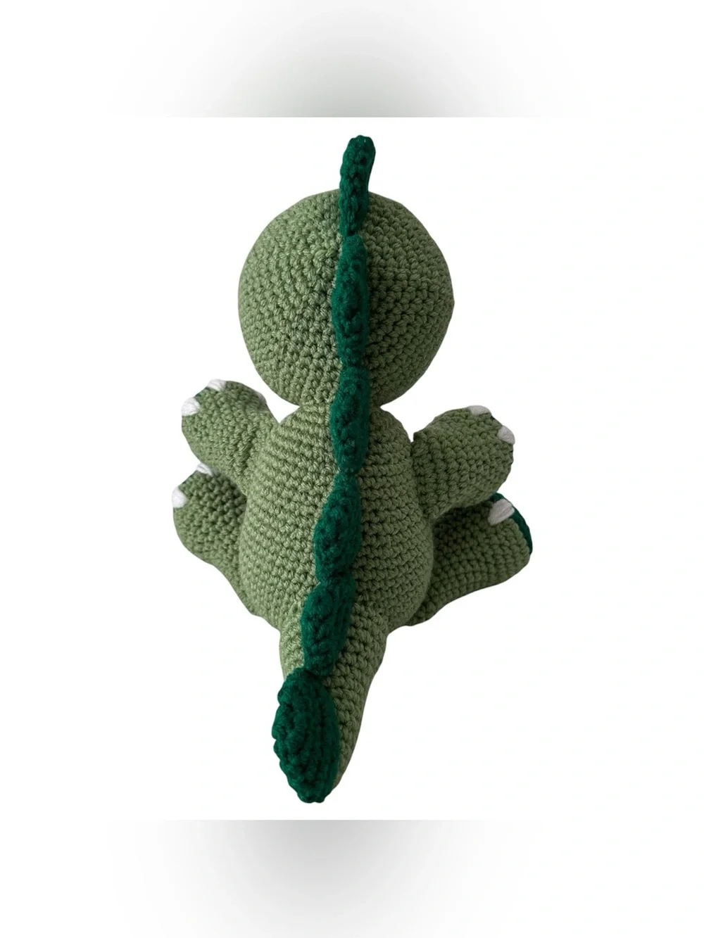 Green Handmade Crochet Dinosaur Amigurumi Acrylic Dino Stuffy Toy